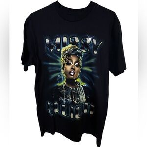 High End Black Missy Elliott 2024 This World Tour Hip Hop Men’s M T-Shirt MINTY